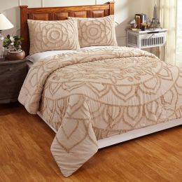 Cleo Comforter King in Taupe