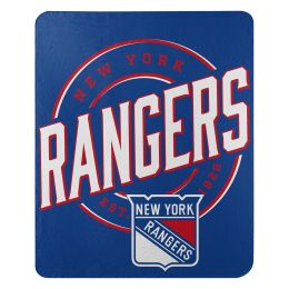 NY Rangers OFFICIAL NHL "Campaign" Fleece Throw Blanket; 50" x 60"