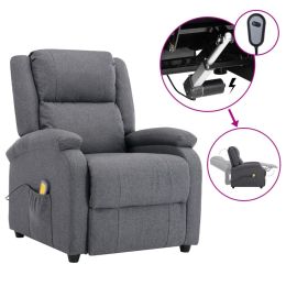 Massage Recliner Dark Grey Fabric