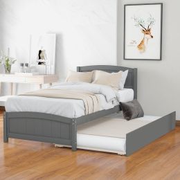 Twin size Platform Bed with Trundle